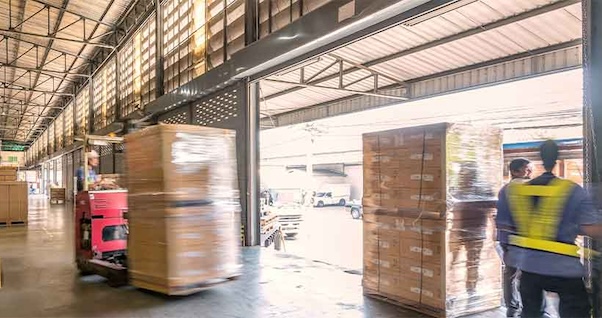 Forklift Traffic In Warehouse