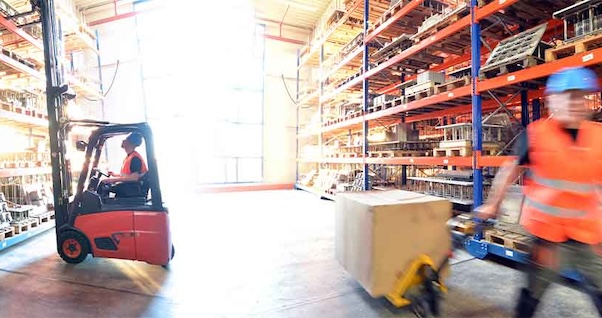 Forklift Traffic In Warehouse